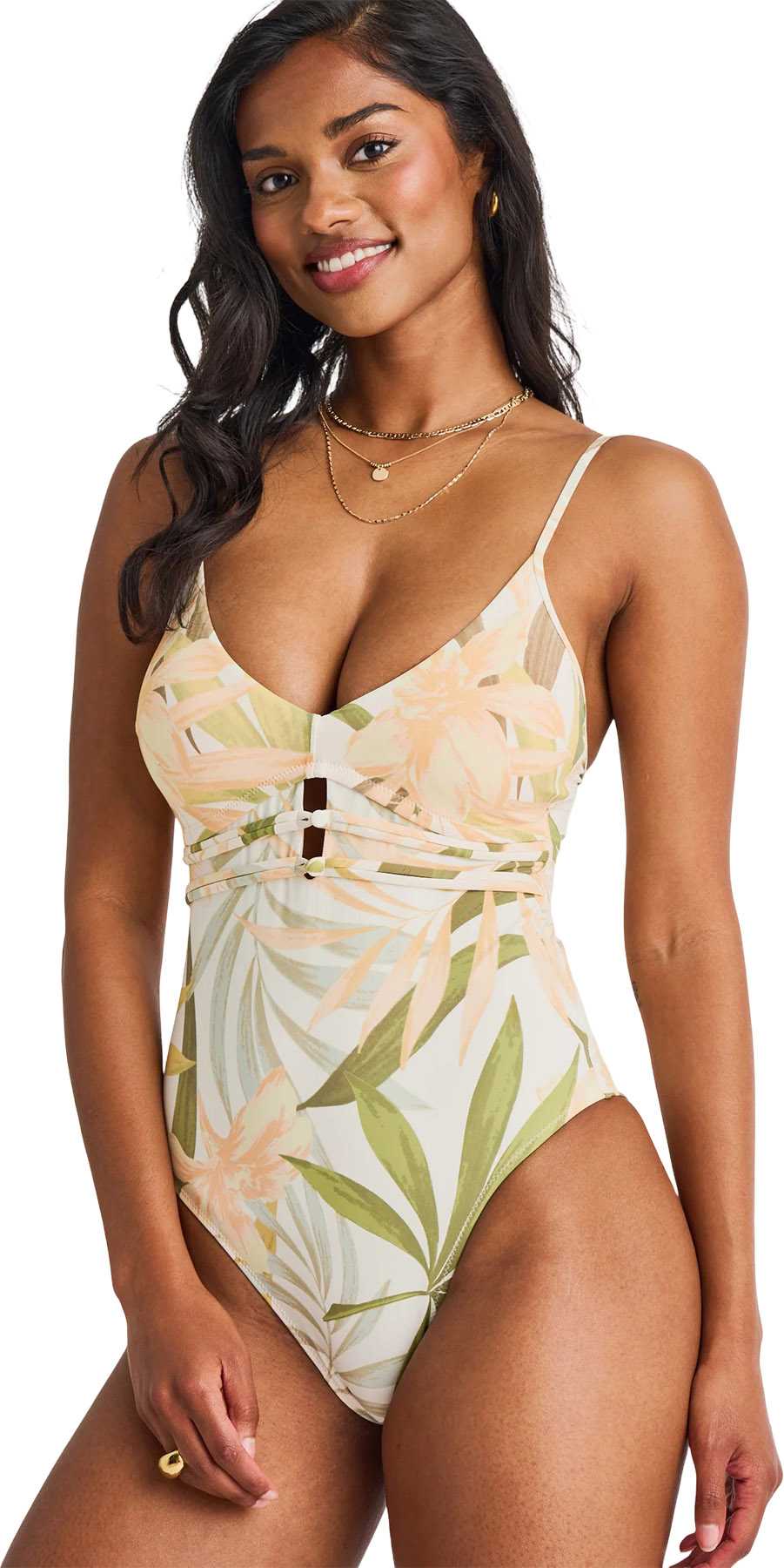 Image de produit pour Maillot de bain une pièce style cami à boutons - Femme