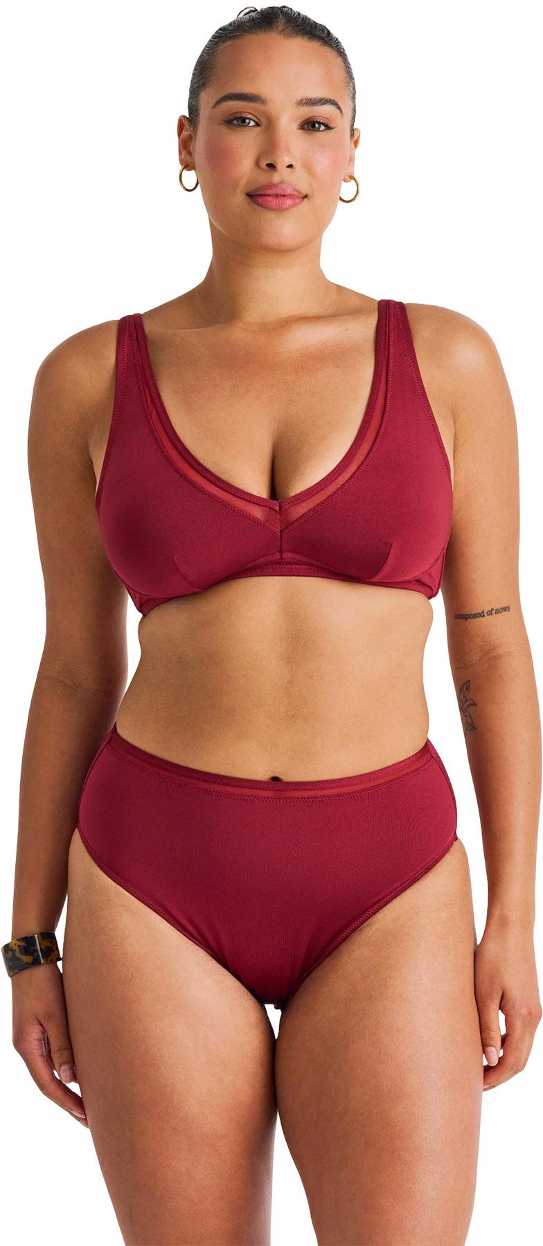 Product image for Deep V Mesh Insert Crop Bikini Top - Women's