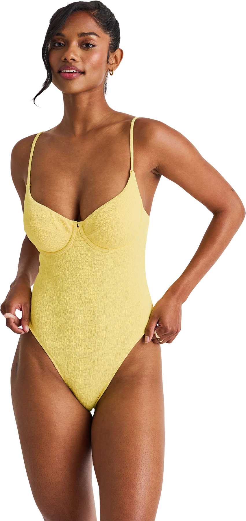 Image de produit pour Maillot de bain une pièce style cami à armatures avec dos ouvert - Femme