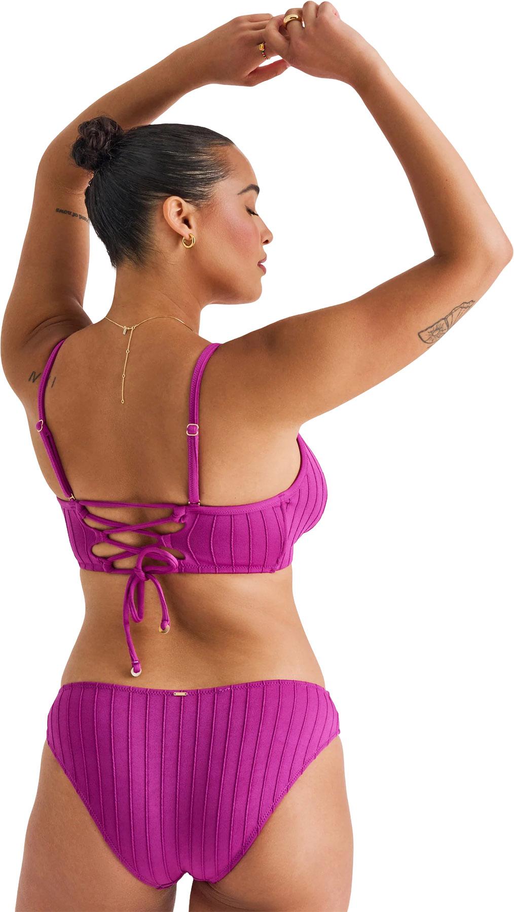 Numéro de l'image de la galerie de produits 4 pour le produit Haut de bikini écourté style cami en côtes espacées - Femme