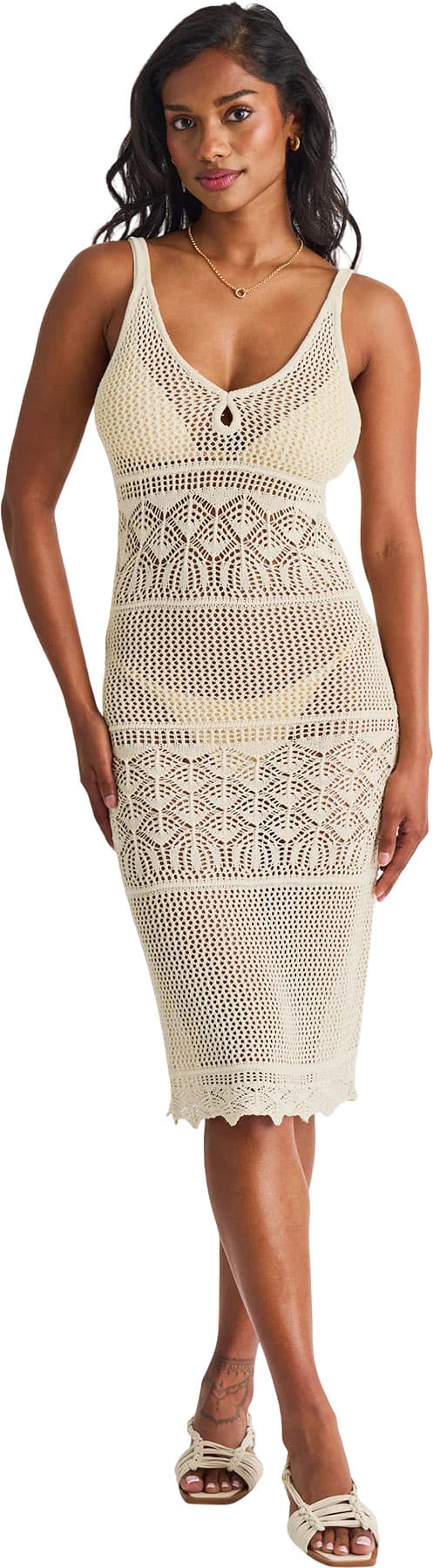 Product image for Robe cache-maillot caraco au crochet - Femme