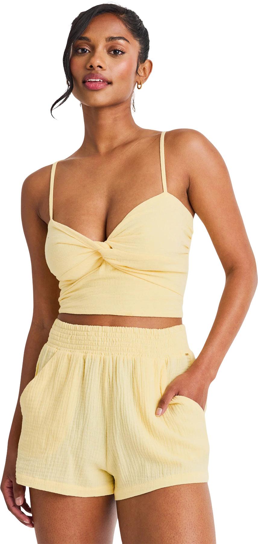 Product gallery image number 4 for product Haut cache-maillot caraco en coton contrecollé - Femme