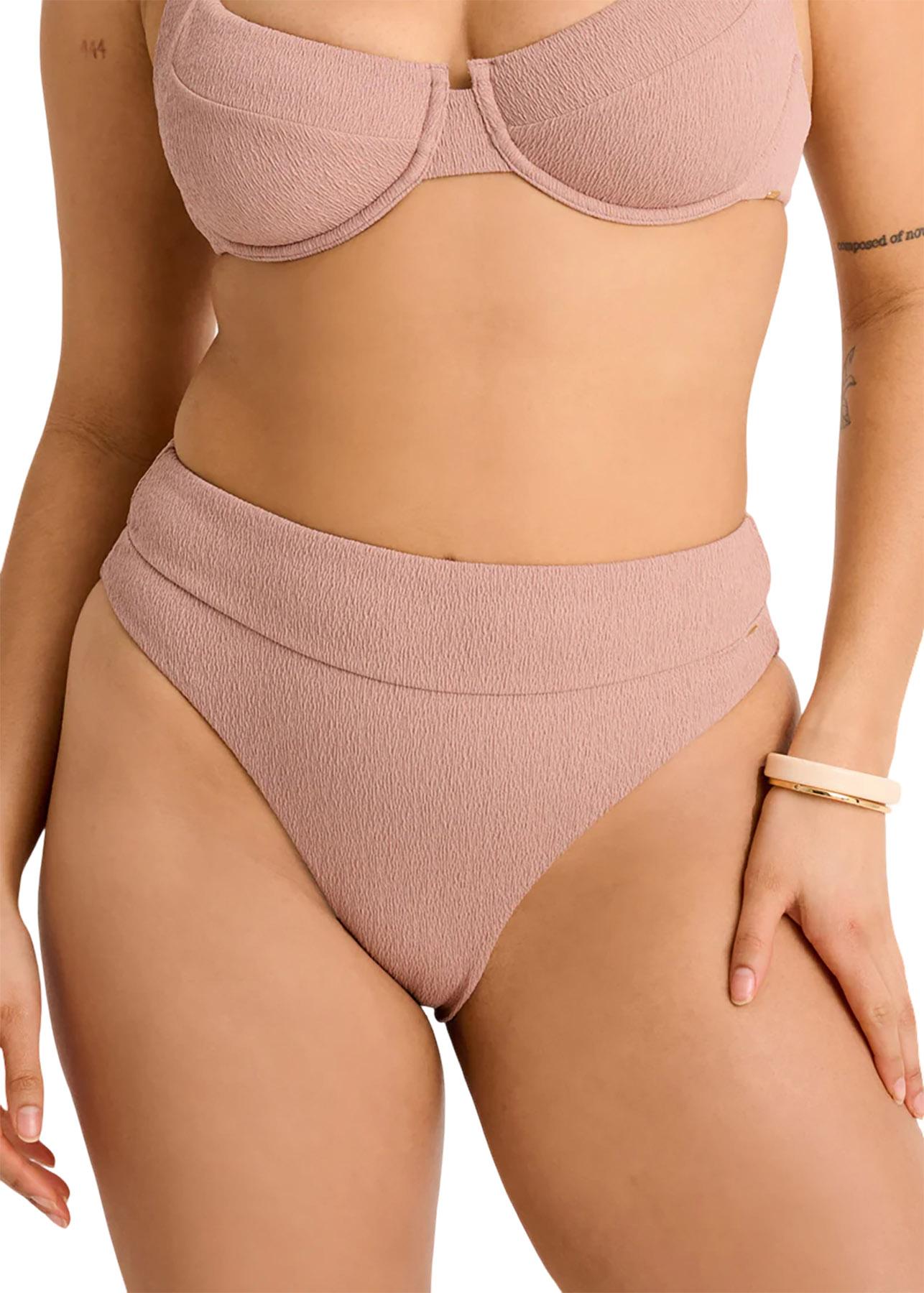 Product gallery image number 3 for product Textured Retro Waist Extra High-Leg Bikini Bottom - Women's