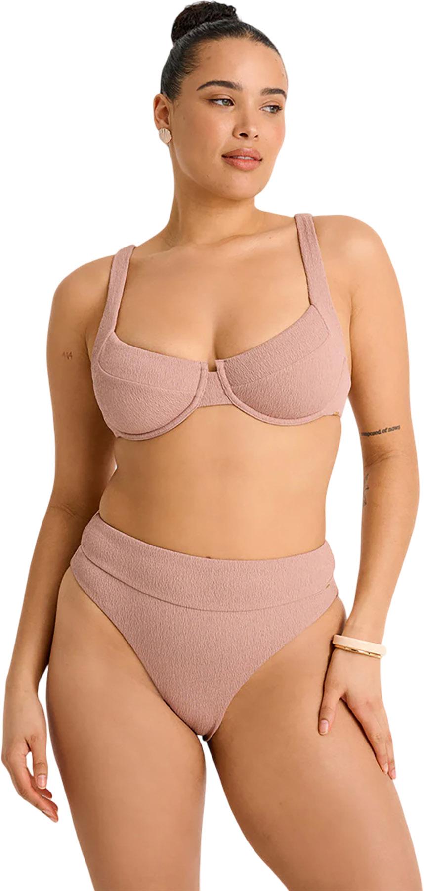 Product image for Textured Retro Waist Extra High-Leg Bikini Bottom - Women's