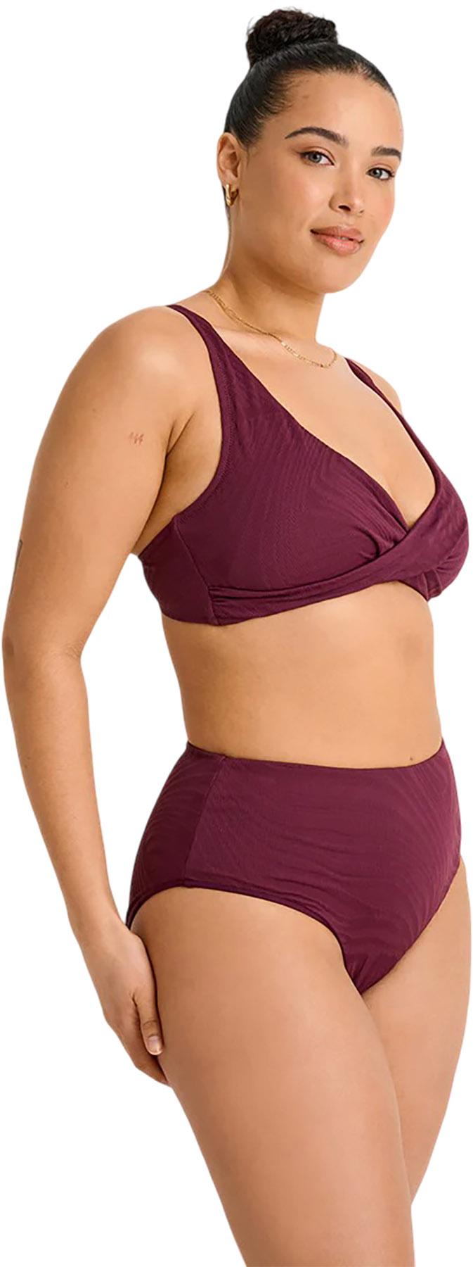 Product gallery image number 3 for product Textured Draped Full Cup Crop Bikini Top - Women's