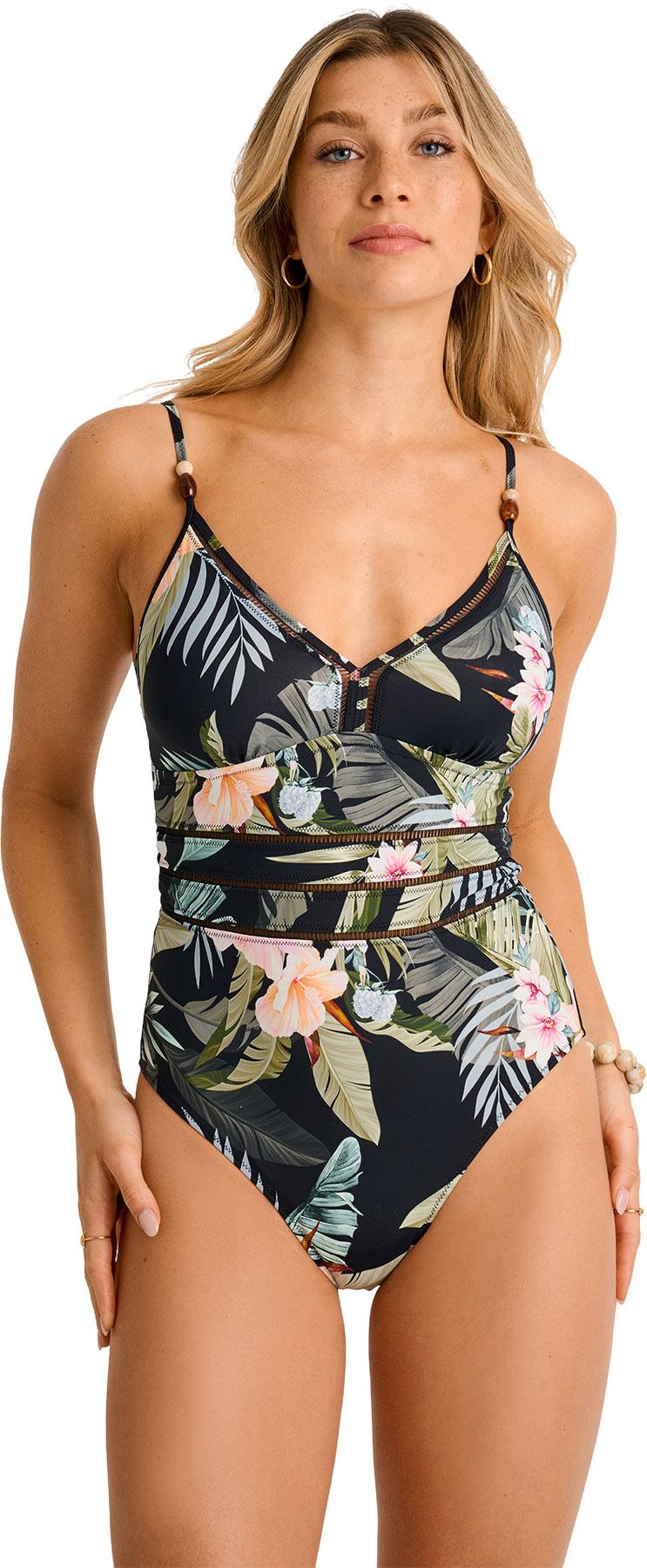 Product image for Cami One-Piece Swimsuit with Elastic Trim Inserts - Women's