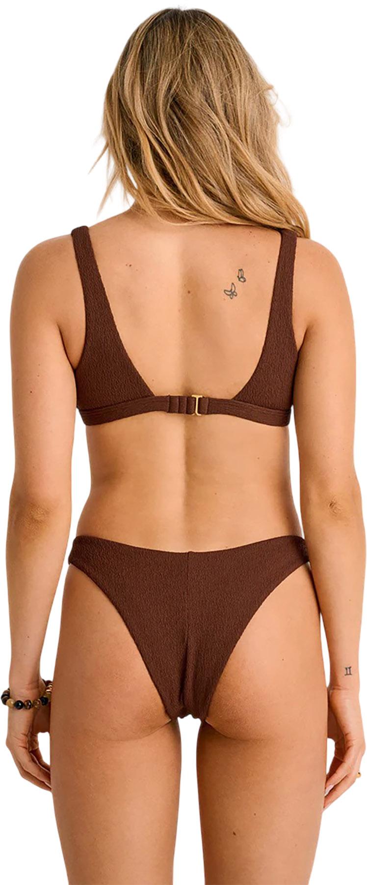 Product gallery image number 3 for product Textured Deep V-Neck Crop Bikini Top - Women's