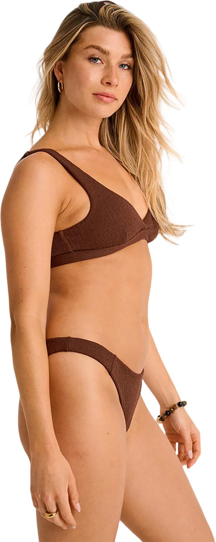 Product gallery image number 4 for product Textured Deep V-Neck Crop Bikini Top - Women's