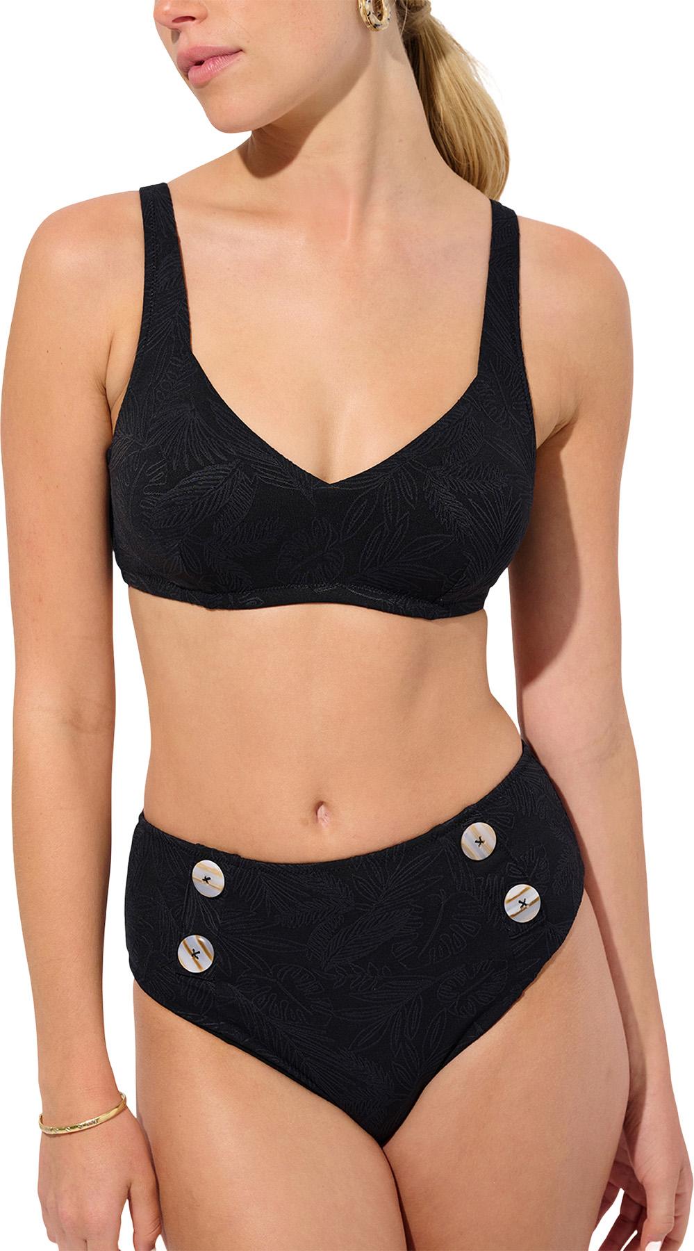 Image de produit pour Haut de bain court a armatures bonnets pleins et coques amovibles - Femme