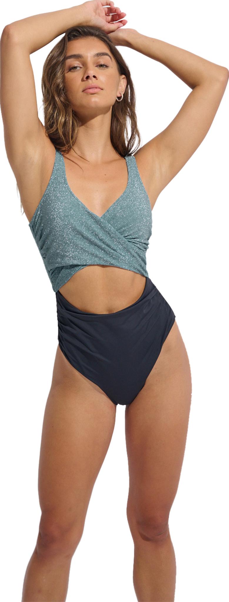 Numéro de l'image de la galerie de produits 4 pour le produit Maillot de bain une pièce froncé croisé échancré scintillant - Femme