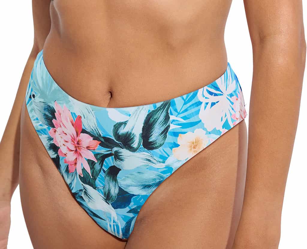 Image de produit pour Bas de bikini réversible taille haute côtelé recyclé - Femme
