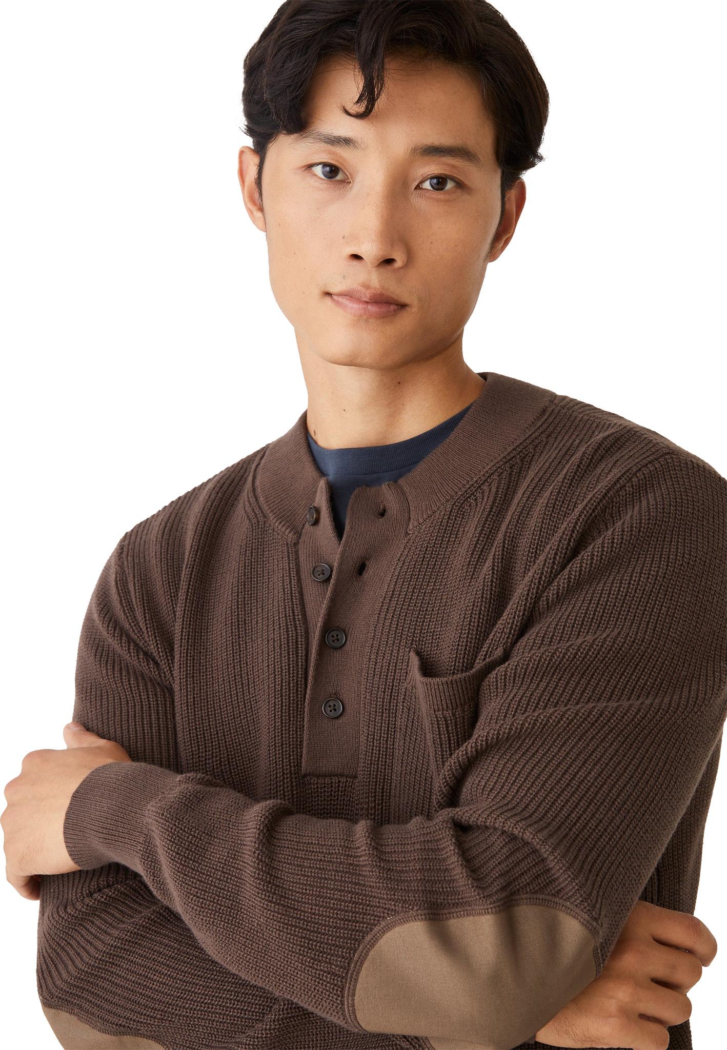 Product gallery image number 3 for product Ribbed Henley Utility Sweater - Men's