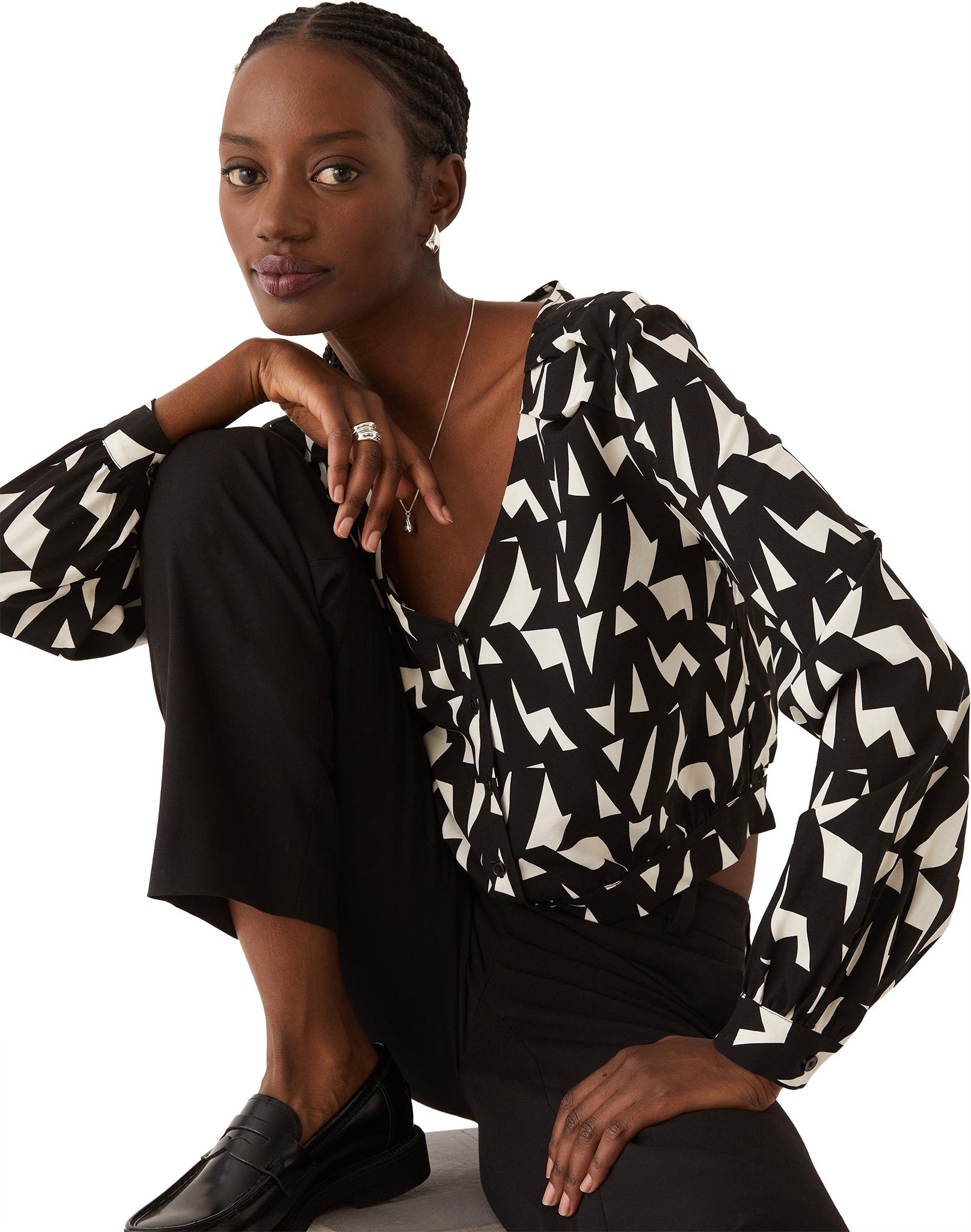 Product gallery image number 3 for product Printed Long Sleeve Blouse - Women's