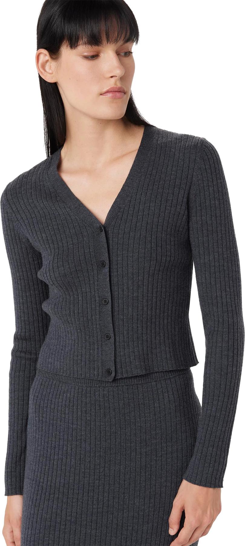 Numéro de l'image de la galerie de produits 3 pour le produit Cardigan à col en V en mérinos - Femme