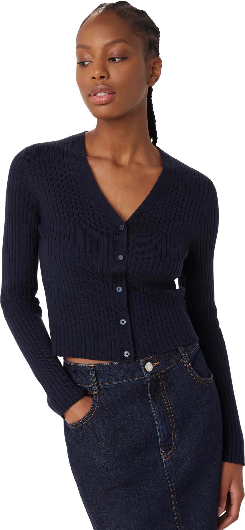 Numéro de l'image de la galerie de produits 3 pour le produit Cardigan à col en V en mérinos - Femme