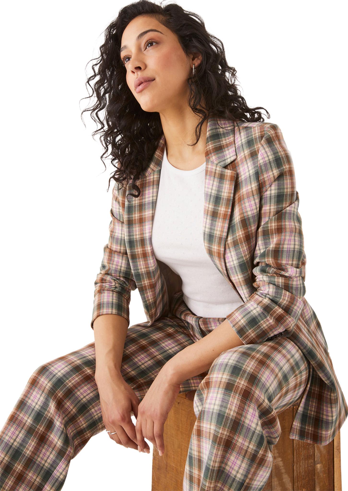 Product gallery image number 4 for product Jane Double Weave Plaid Straight Leg Pant - Women's