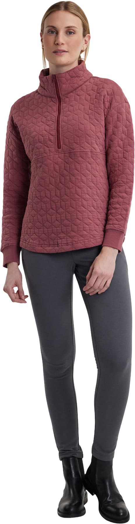 Product gallery image number 1 for product Freya 1/2 Zip Long Quilted Sweater - Women's