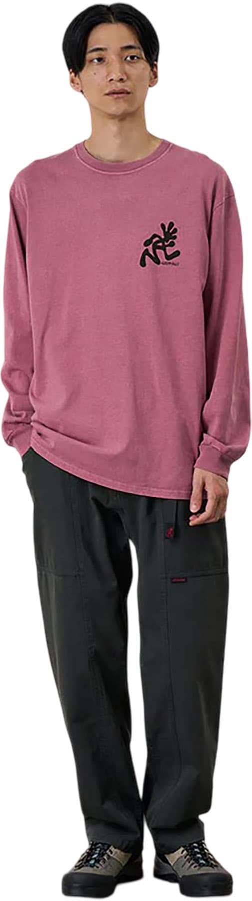 Product image for T-shirt à manches longues teint par pigments Running Man - Unisexe