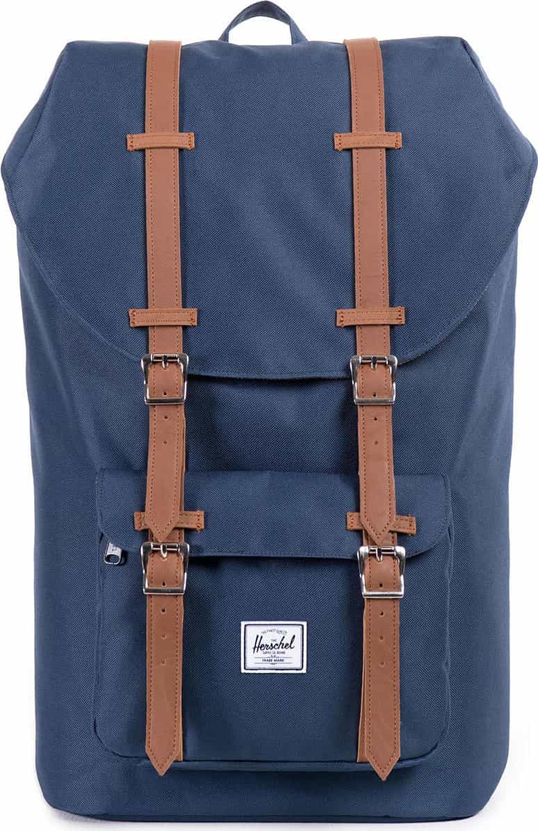 Navy - Tan Synthetic Leather