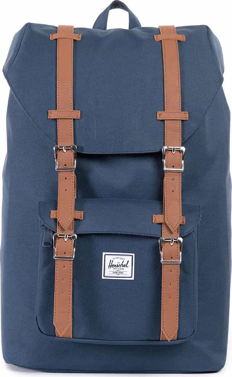Navy - Tan Synthetic Leather