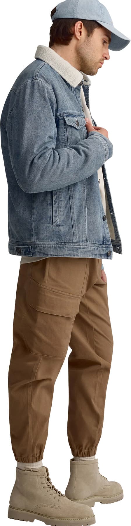 Numéro de l'image de la galerie de produits 2 pour le produit Manteau en denim avec col en sherpa The Absolute - Homme