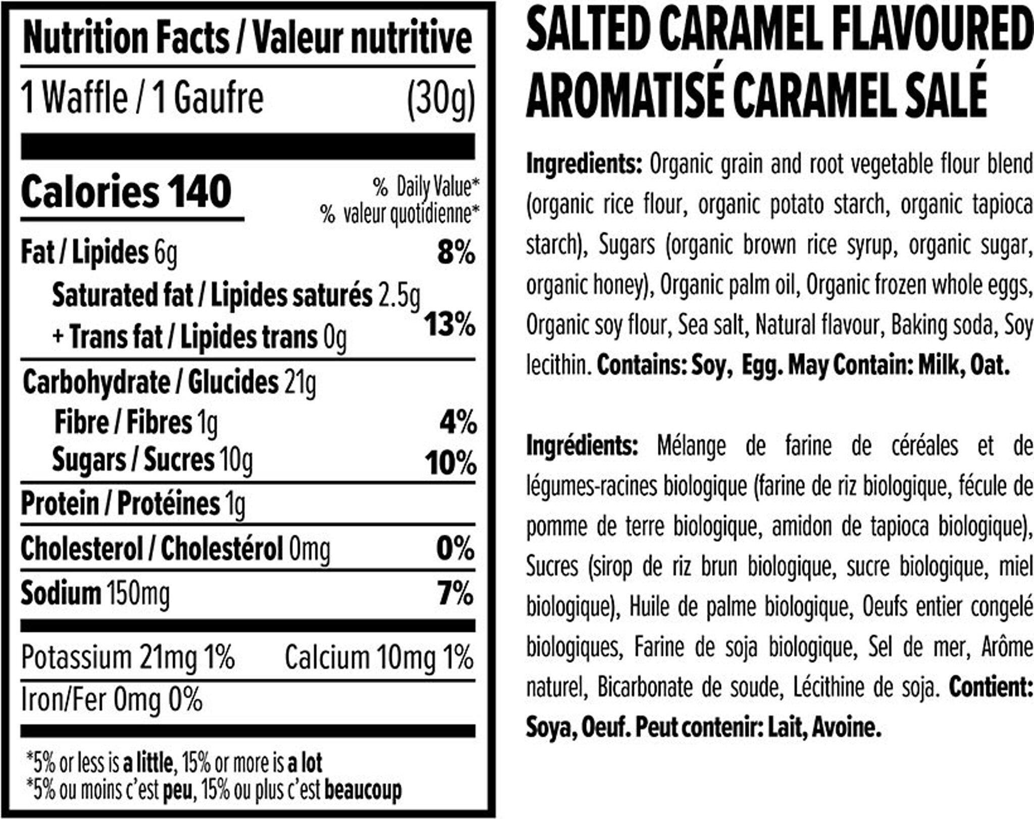 Product gallery image number 2 for product Barres gaufrées biologiques sans gluten 12 x 30g - Caramel salé