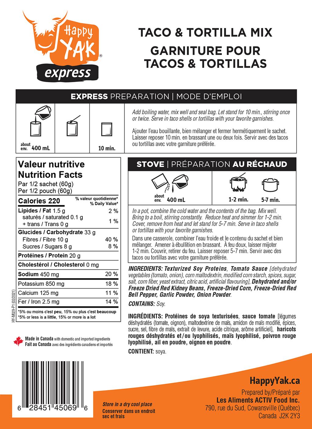 Product gallery image number 3 for product Vegetarian Taco or Tortilla Mix