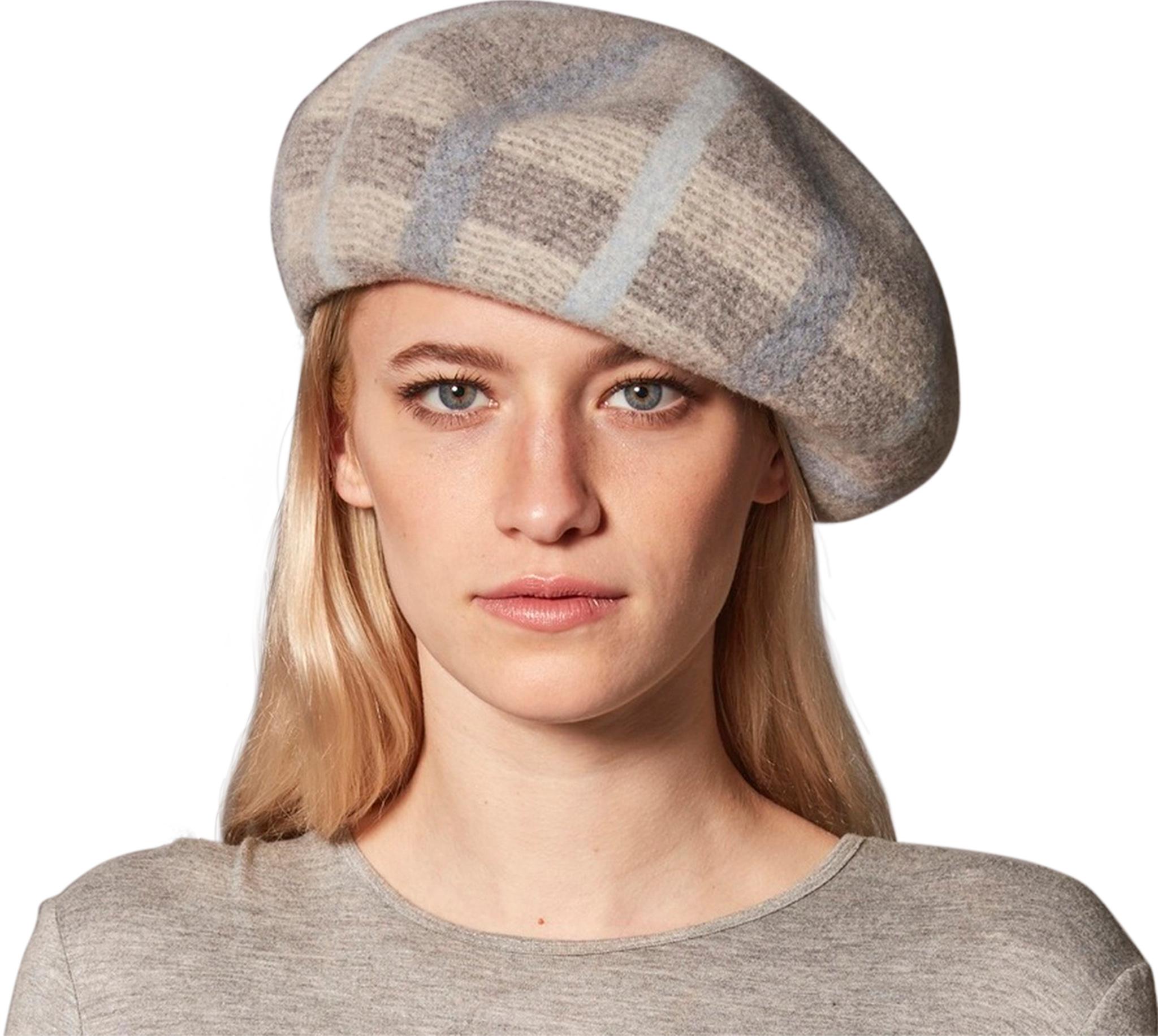 Product gallery image number 2 for product Tuque béret à carreaux Brianna - Femme