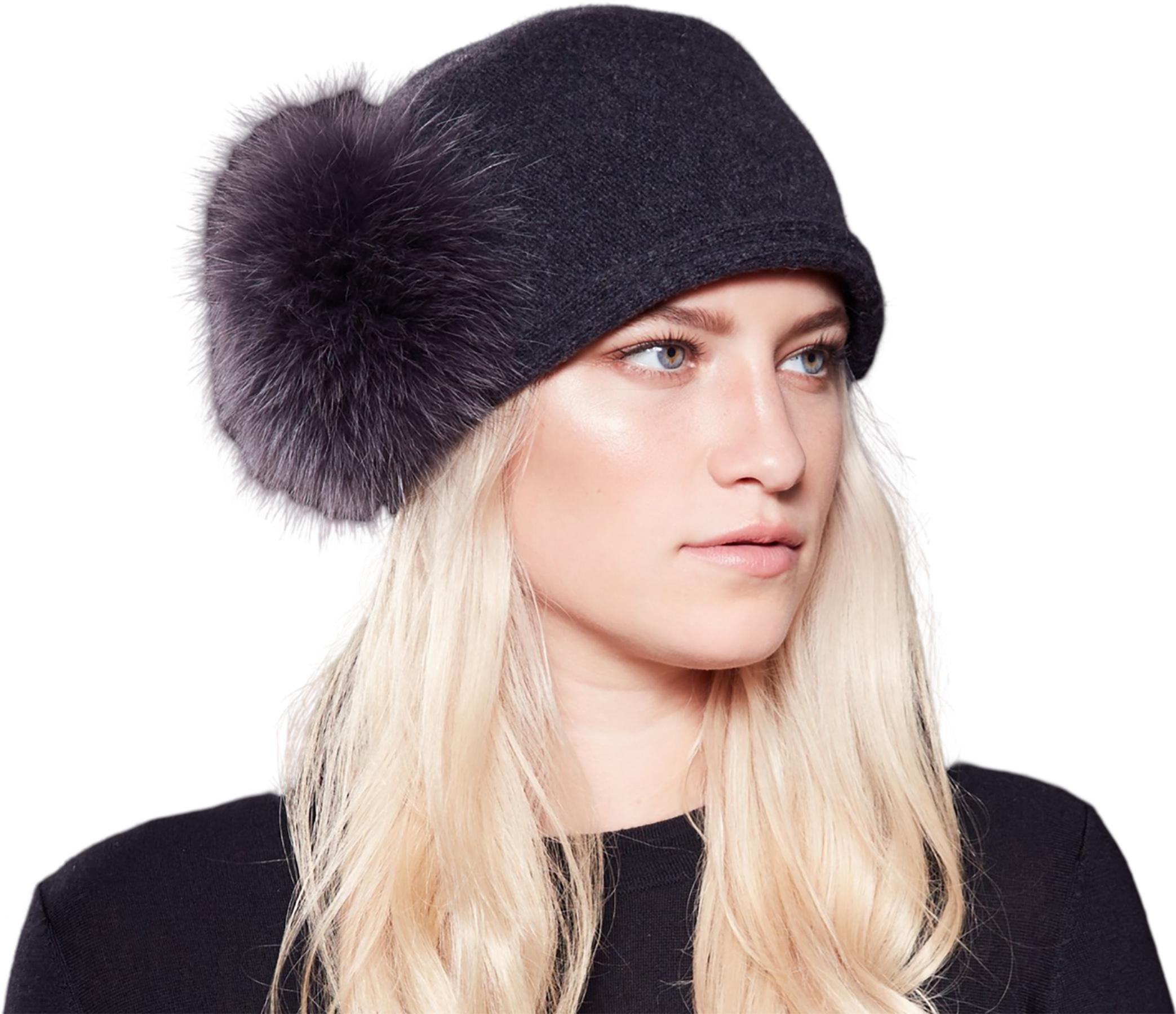 Product gallery image number 2 for product Cici Ormos Winter Hat with Upcycled Side Pom - Women's