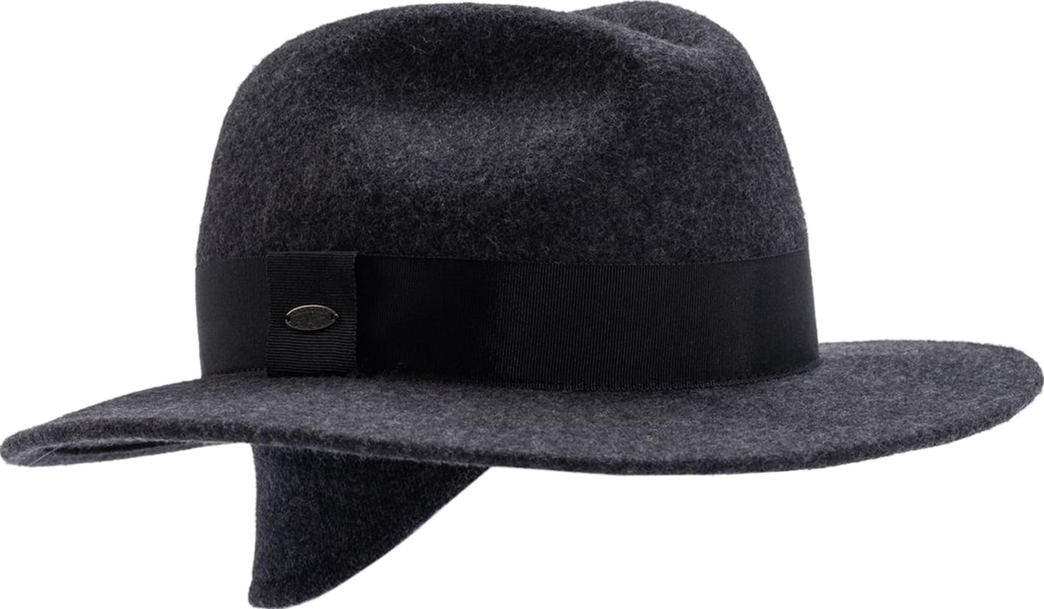 Hat Black & charcoal. High end Canadian artist. Ballic - Packable Bucket Hat With Leather By Canadian Hat  main image 2