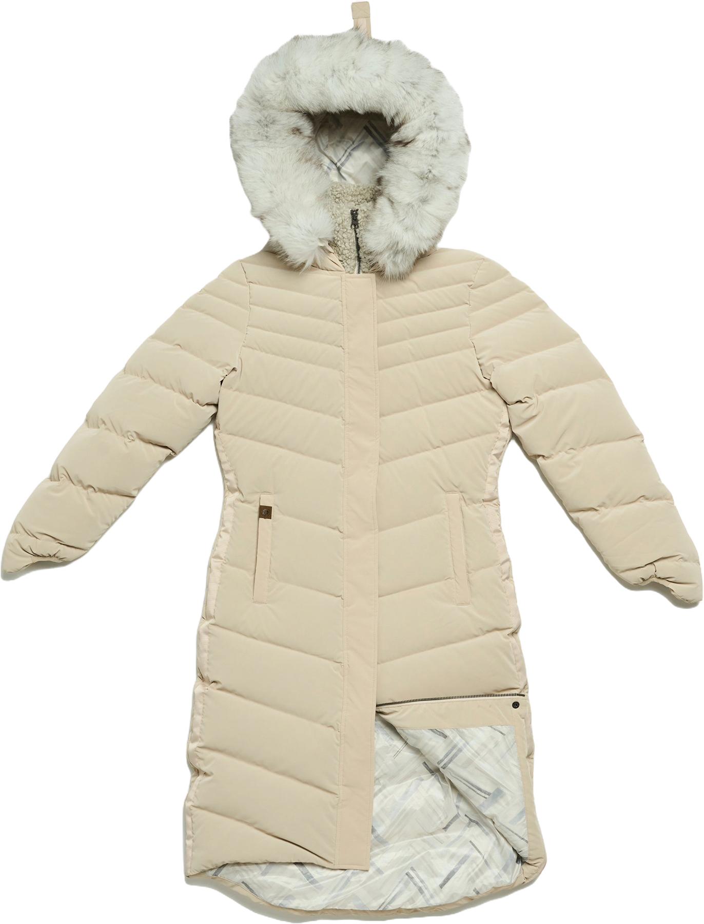 Product gallery image number 1 for product Canmore Long Puffer Coat with Upcycled Fur Trim - Women's