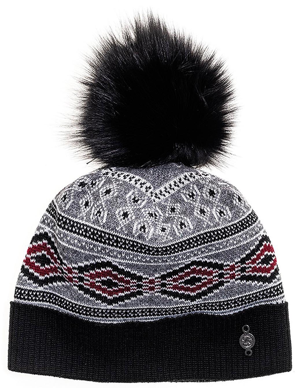 Product gallery image number 1 for product Vintage Ski Beanie With Upcycled Fur Pom - Women's