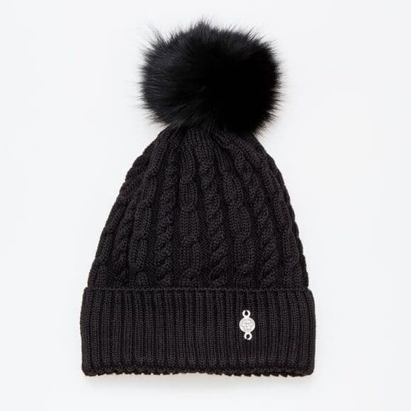 Numéro de l'image de la galerie de produits 1 pour le produit Tuque Torsade avec Pompom en fourrure Réutilisée - Femme