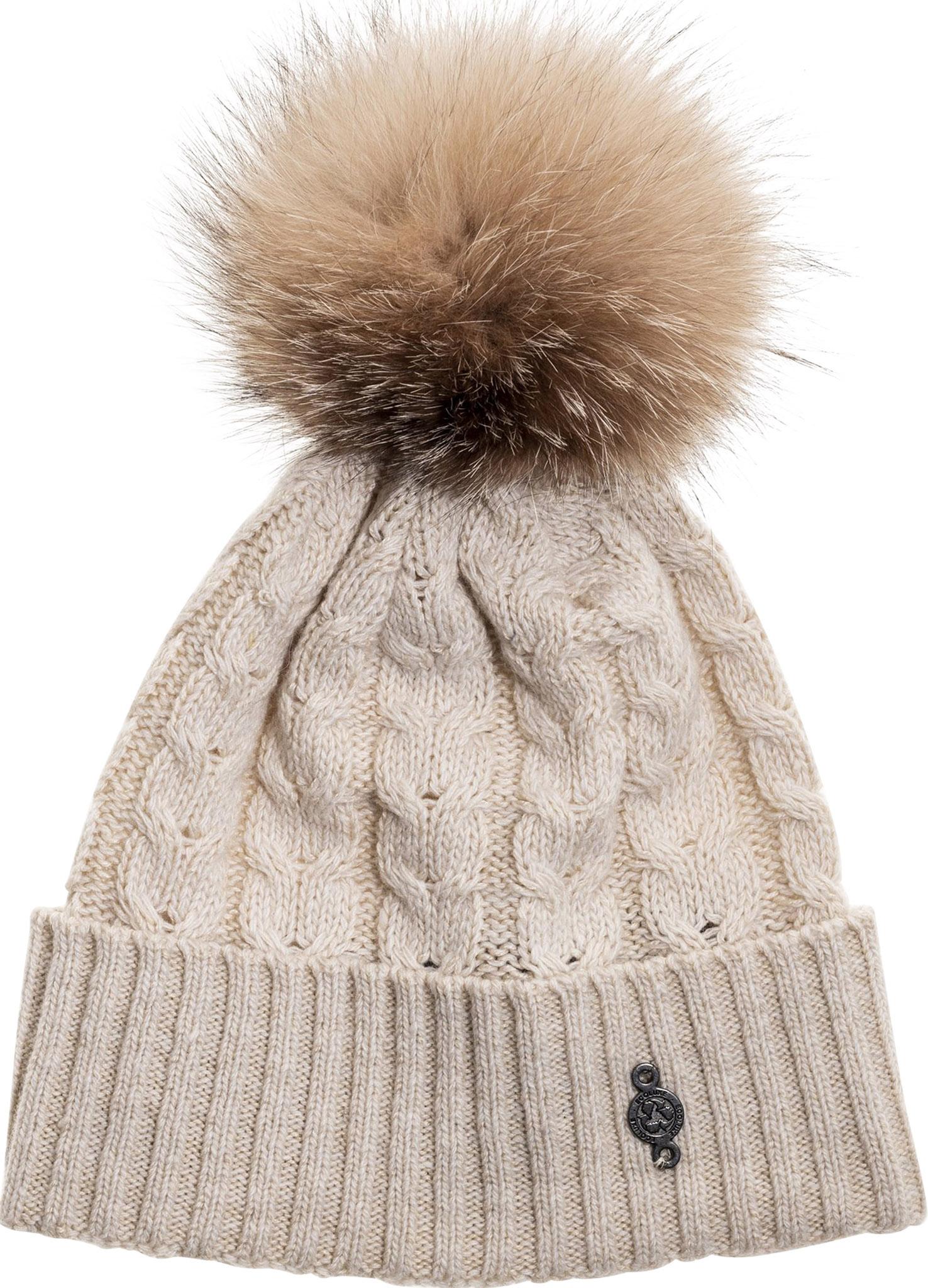 Image de produit pour Tuque en cachemire recyclé et fourrure réutilisée - Femme