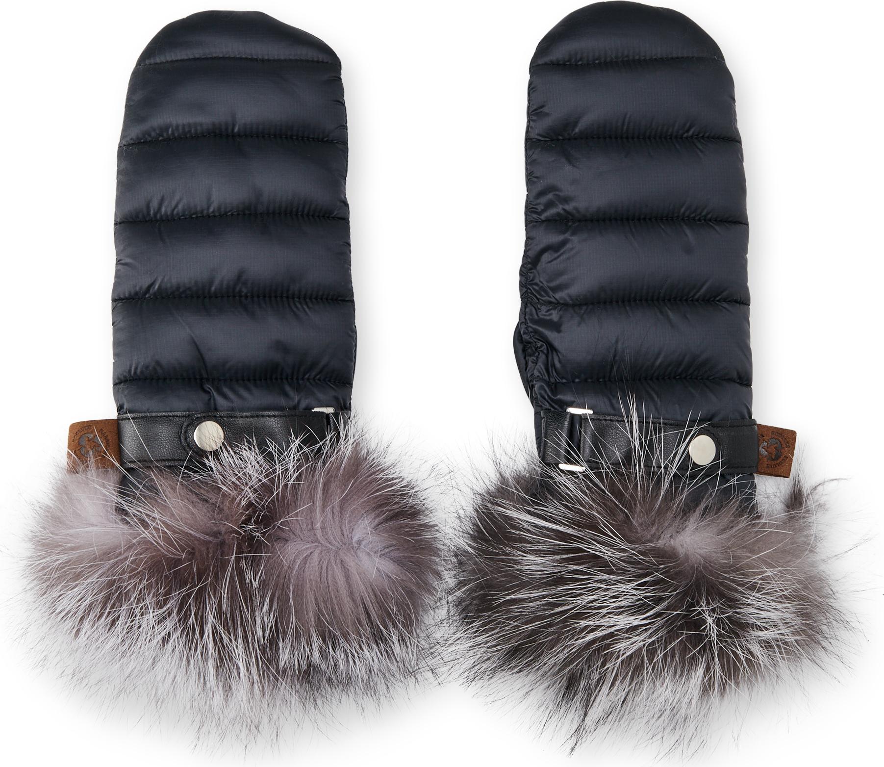 Product gallery image number 1 for product Puffer Mittens with Upcycled Fur Trim - Women's