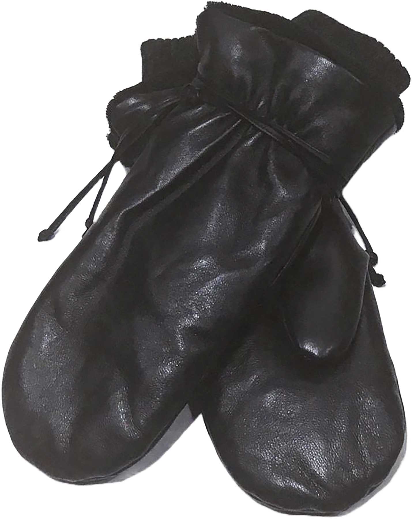 Product image for Leather Mittens with Cord - Women's