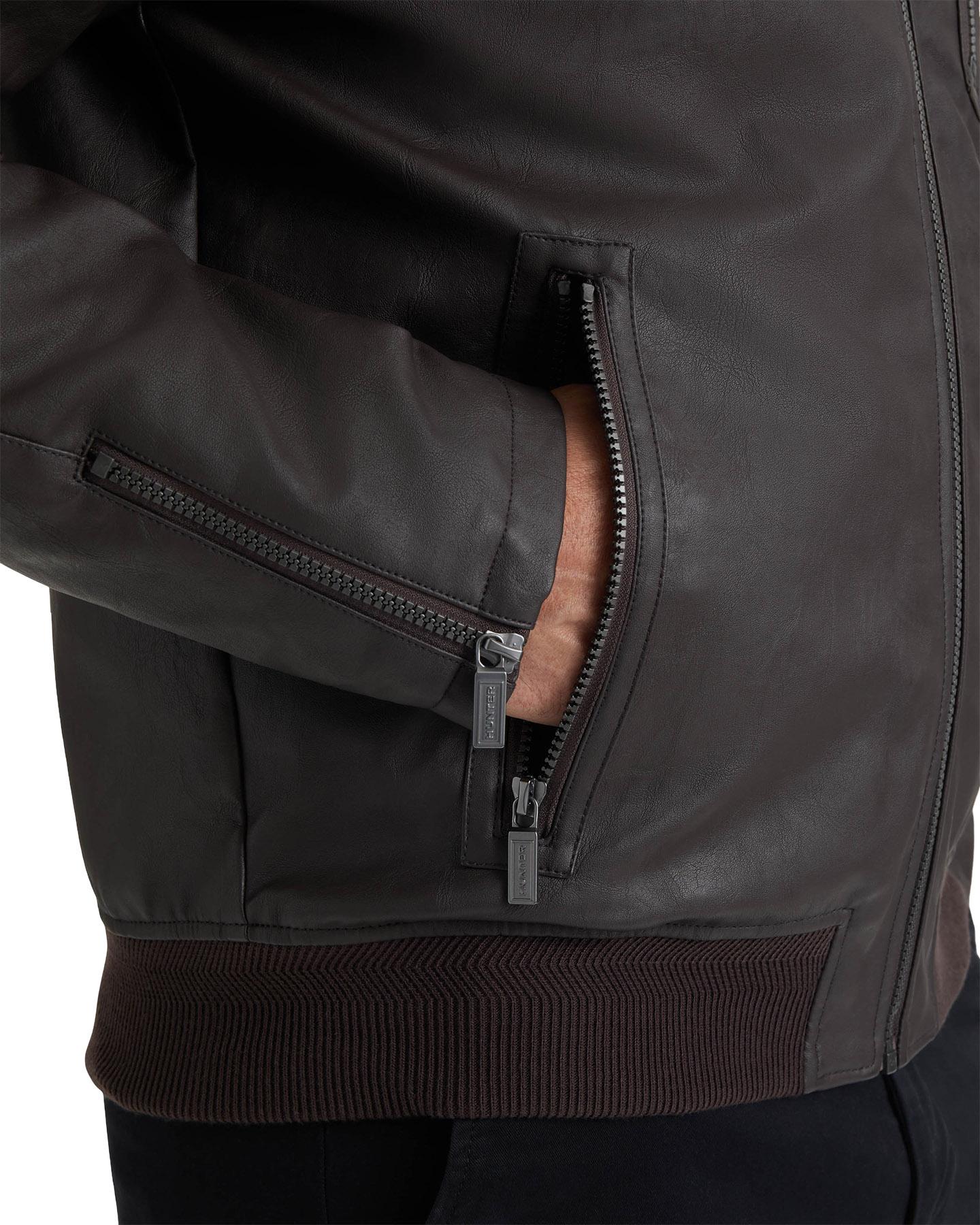 Product gallery image number 5 for product Dawson Textured Vegan Leather Jacket with Flannel Plaid Lining - Men's