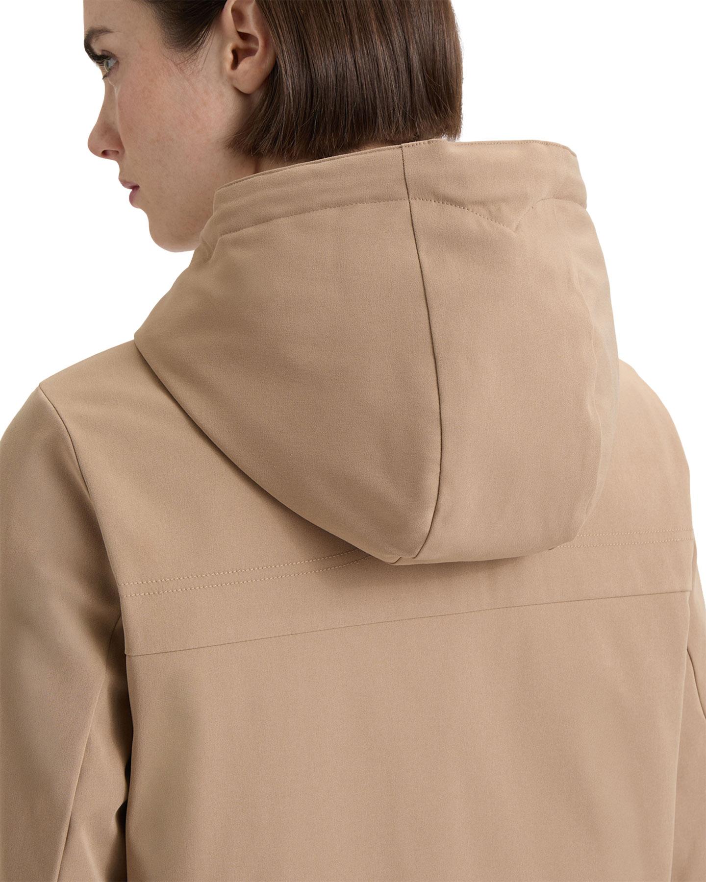 Product gallery image number 2 for product Veste imperméable mi-longue à capuche en toile Billie - Femme