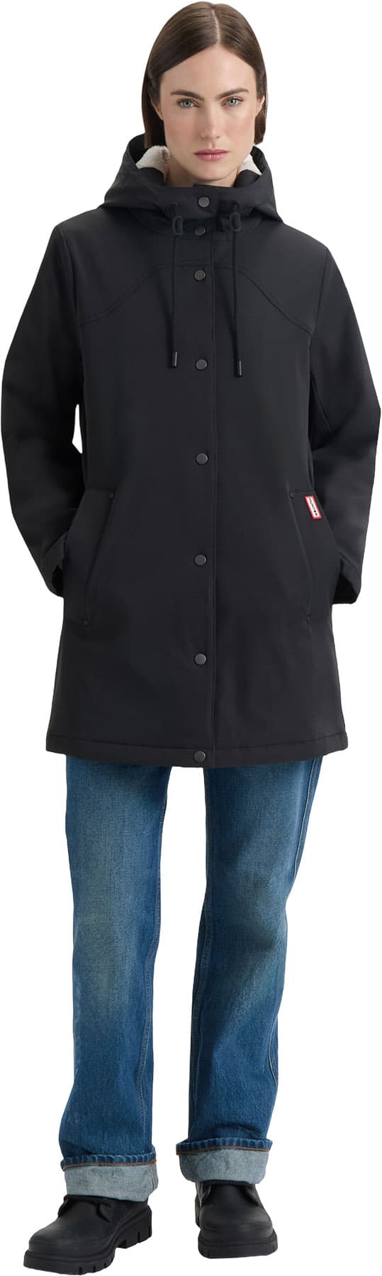 Product gallery image number 3 for product Billie Canvas Hooded Mid-Length Rain Jacket - Women's