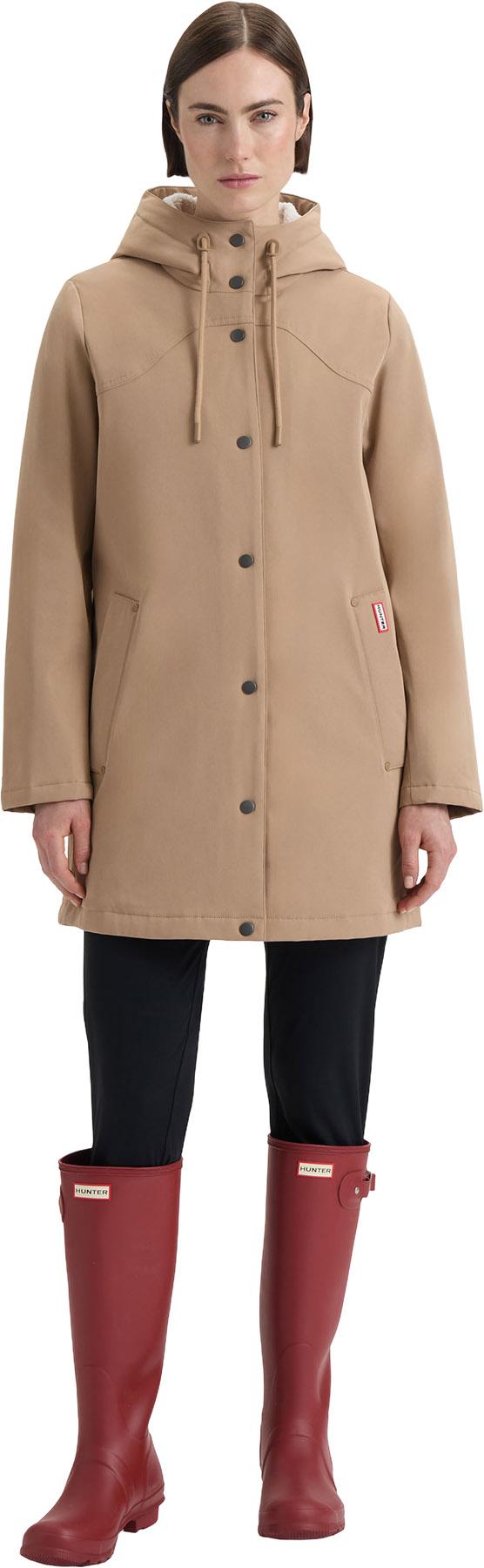 Product gallery image number 5 for product Veste imperméable mi-longue à capuche en toile Billie - Femme