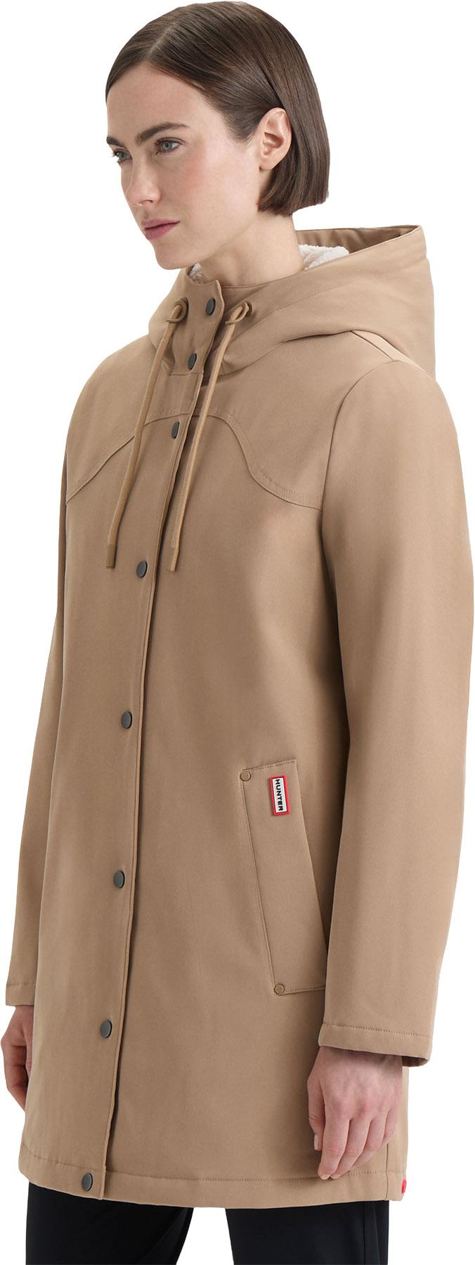 Product gallery image number 6 for product Veste imperméable mi-longue à capuche en toile Billie - Femme