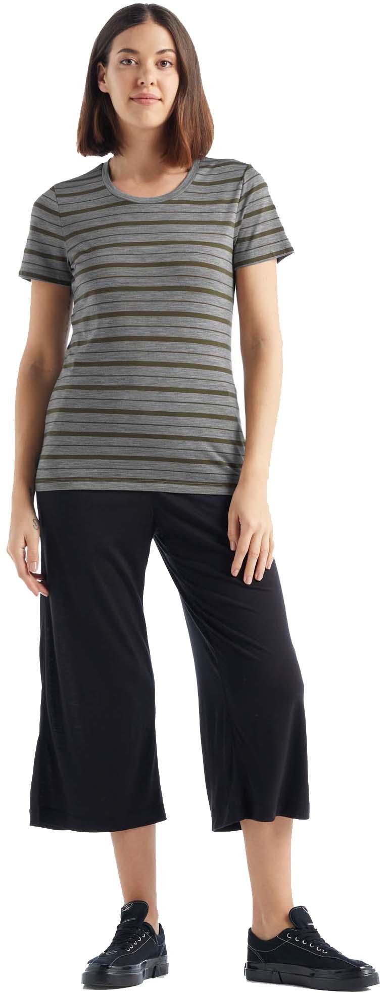 Numéro de l'image de la galerie de produits 2 pour le produit T-shirt rayé à manches courtes en laine mérinos Wave - Femme