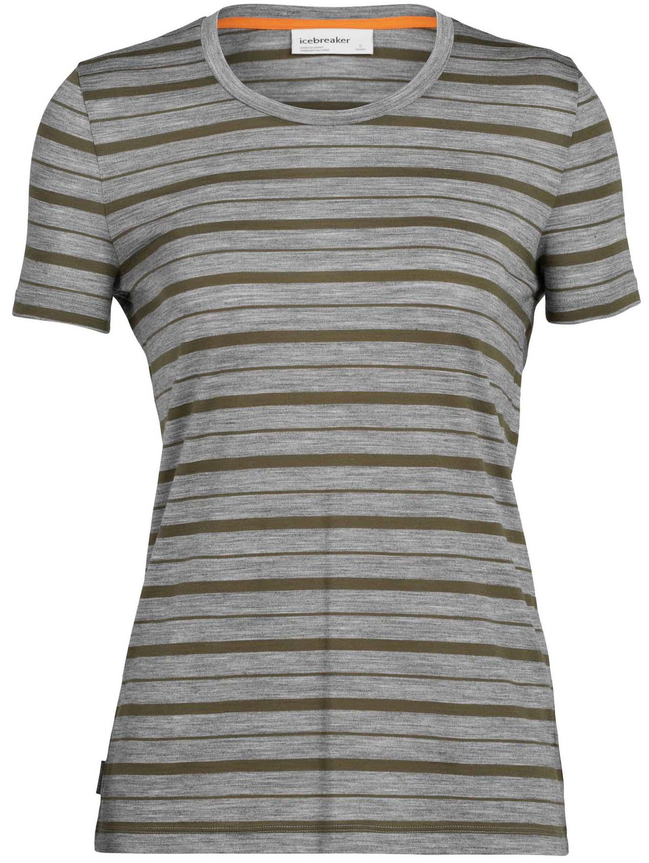 Numéro de l'image de la galerie de produits 1 pour le produit T-shirt rayé à manches courtes en laine mérinos Wave - Femme