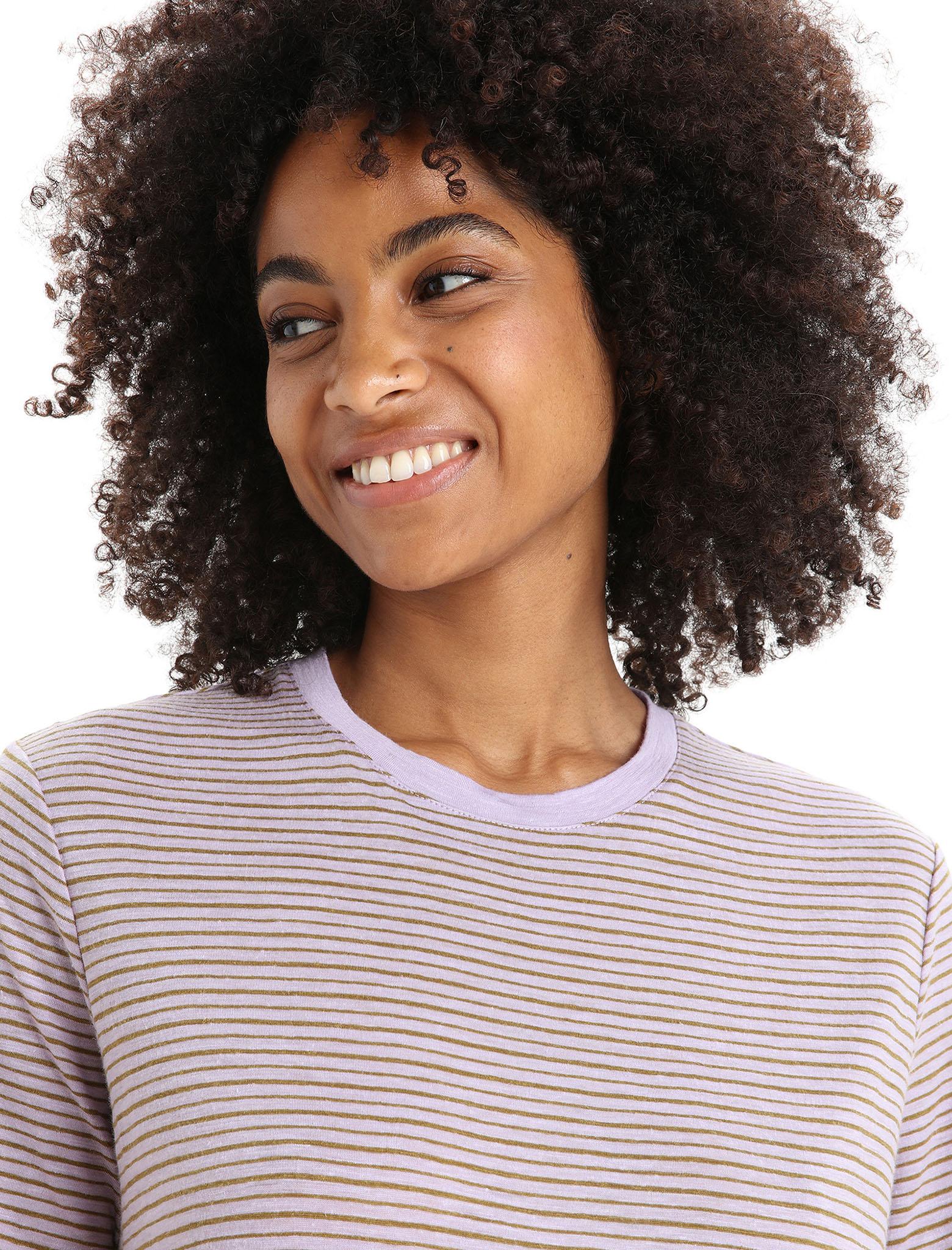 Product gallery image number 3 for product Merino Linen Short Sleeve Stripe Tee - Women's