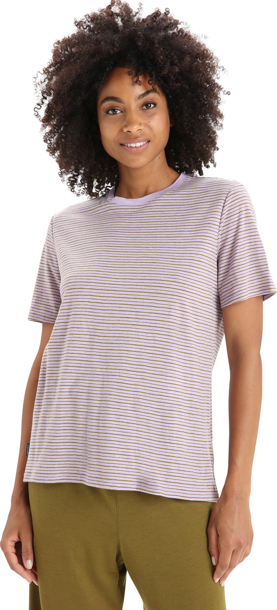 Product gallery image number 4 for product Merino Linen Short Sleeve Stripe Tee - Women's