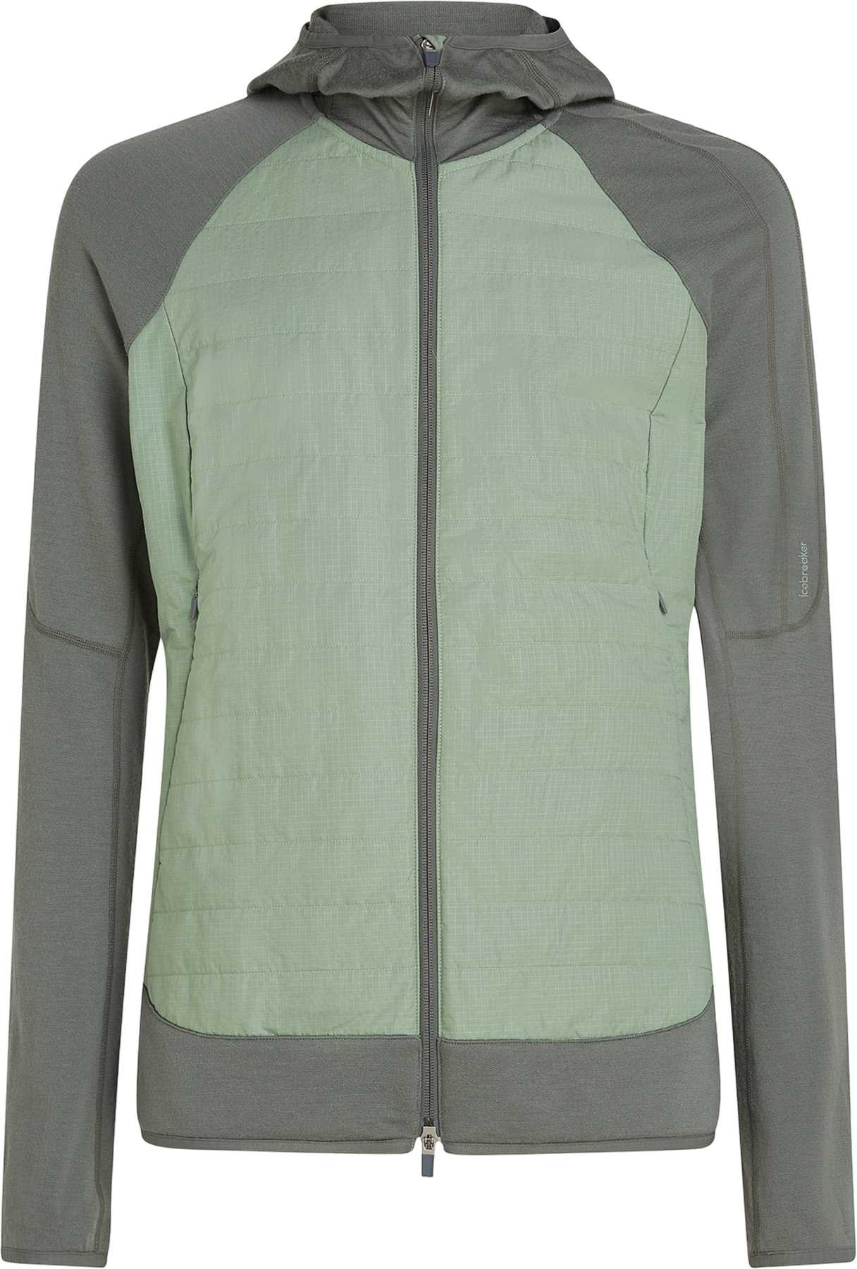 Image de produit pour Chandail à capuchon à manches longues et glissière hybride en mérinos Quantum - Homme