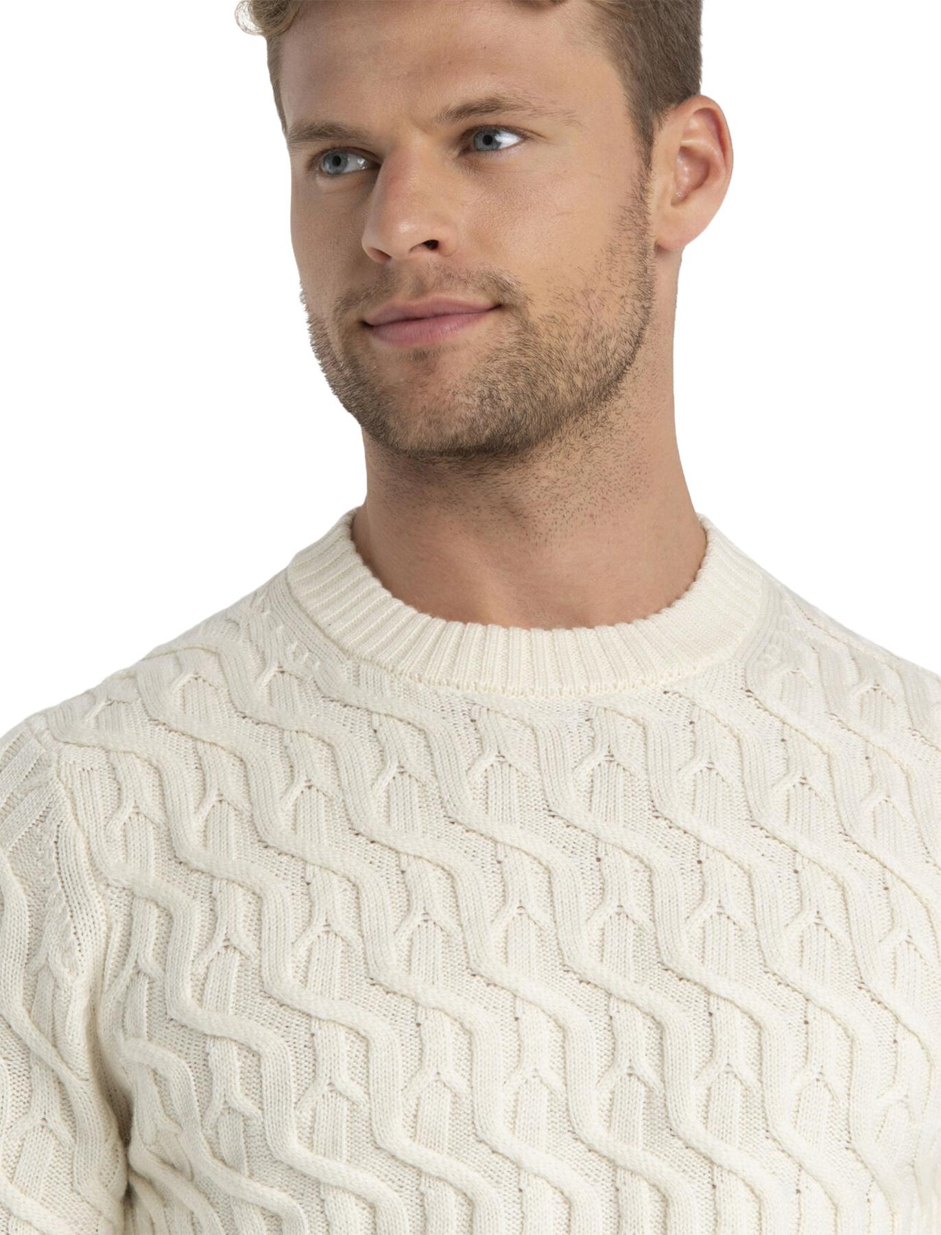 Product gallery image number 4 for product Merino Cable Knit Crewe Sweater - Men's