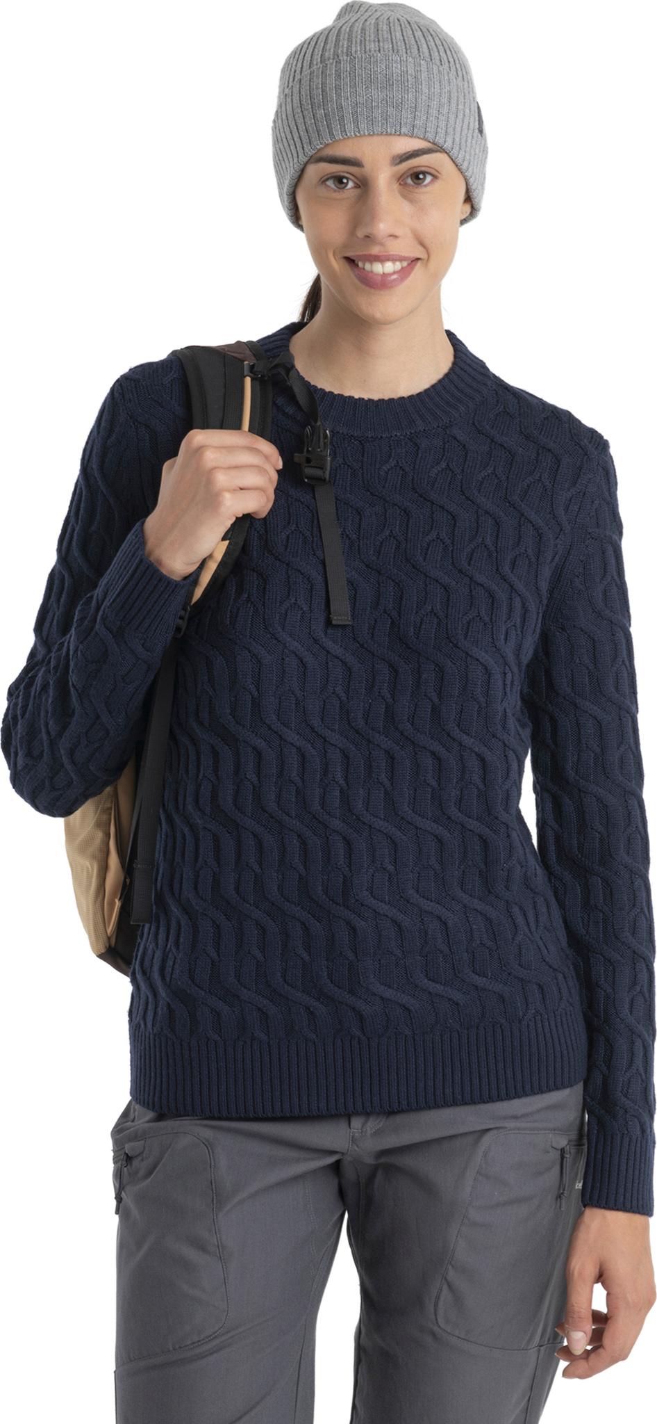 Product gallery image number 4 for product Merino Cable Knit Crewe Sweater - Women's