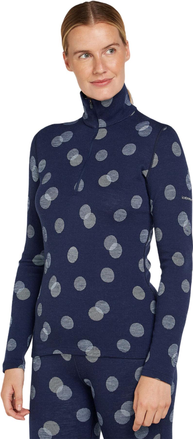 Image de produit pour Haut thermique à manches longues et demi-glissière en mérinos 260 Vertex Falling Flakes - Femme