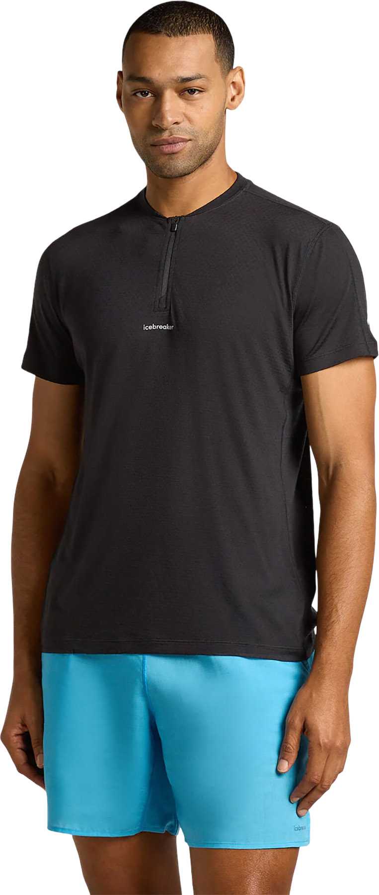 Product image for 125 Cool-Lite Speed Merino Blend Short Sleeve Quarter-Zip Top - Men's